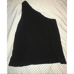 LOFT One Shoulder Black Blouse